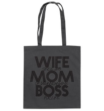 Lade das Bild in den Galerie-Viewer, Wife Mom Boss Personalisiert - Baumwolltasche
