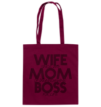 Lade das Bild in den Galerie-Viewer, Wife Mom Boss Personalisiert - Baumwolltasche
