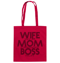 Lade das Bild in den Galerie-Viewer, Wife Mom Boss Personalisiert - Baumwolltasche
