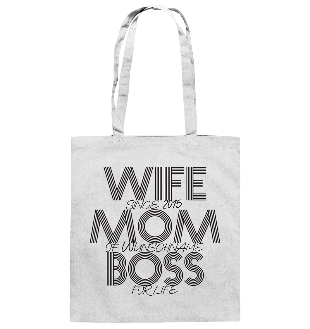 Wife Mom Boss Personalisiert - Baumwolltasche