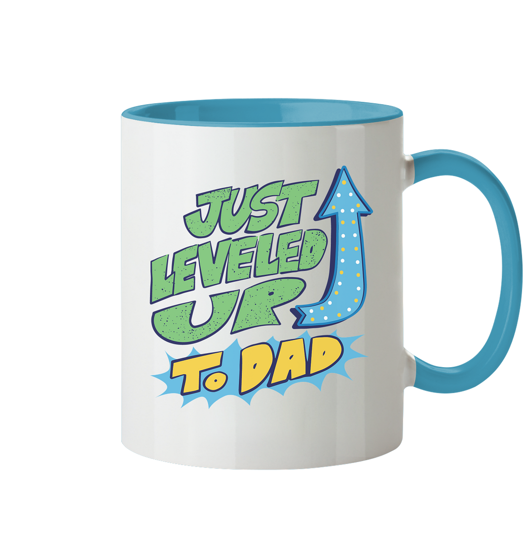 Just leveled up Dad Tasse - Tasse zweifarbig