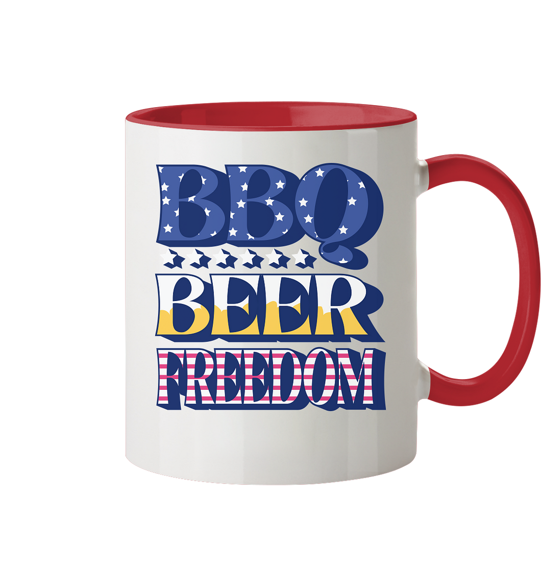 BBQ BEER FREEDOM - Tasse zweifarbig