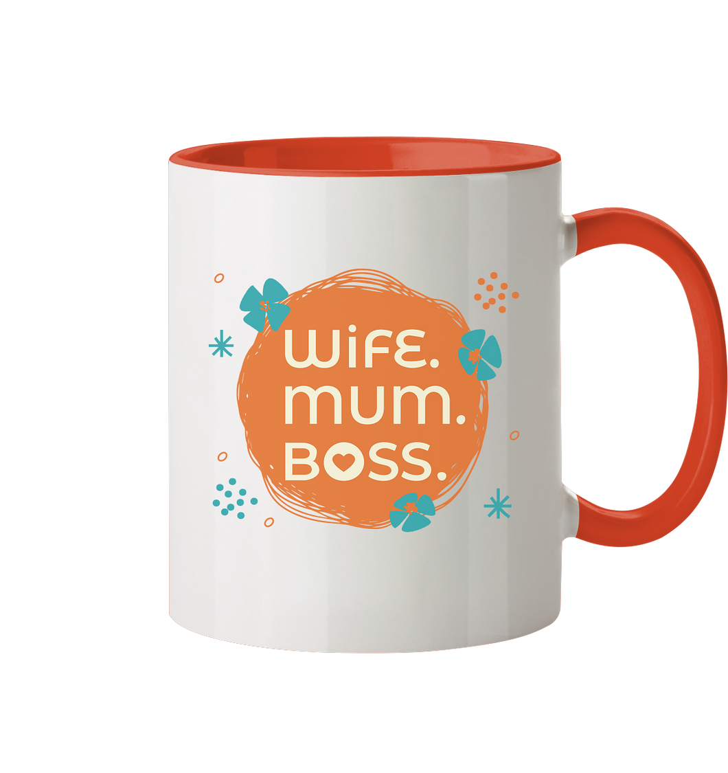 Wife.Mum.Boss Tasse - Tasse zweifarbig